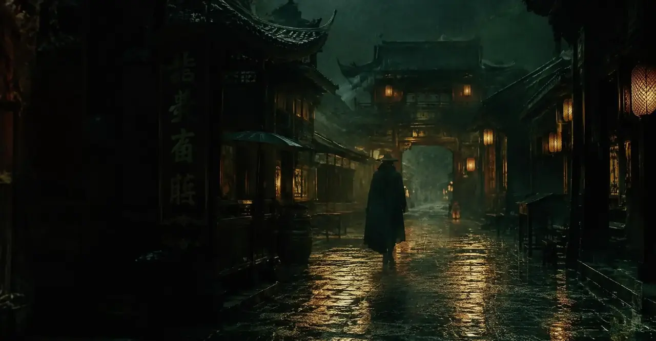 黄果剧场《锦衣夜行录》首屏剧照，悬疑题材夜色场景